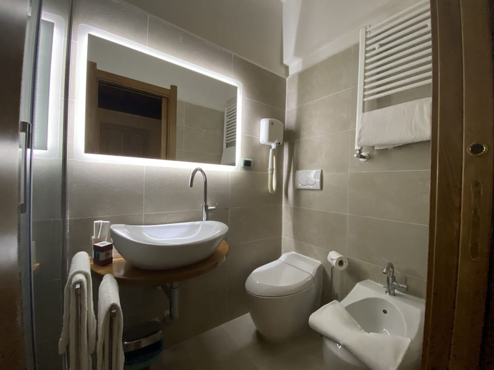 Basic Double Room, 1 Double Bed | Bathroom | Shower, hydromassage showerhead, free toiletries, hair dryer