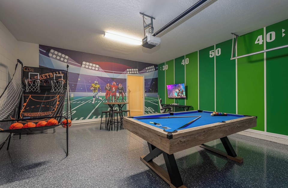 Endless fun awaits in the well-equipped game room.