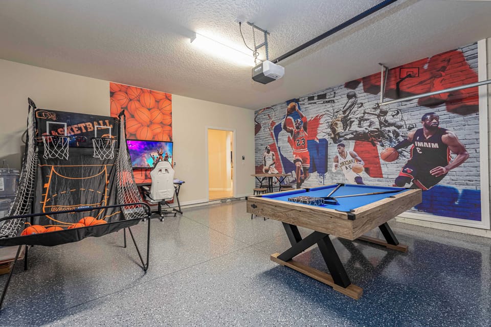 Enjoy endless fun in the home’s well-equipped game room.