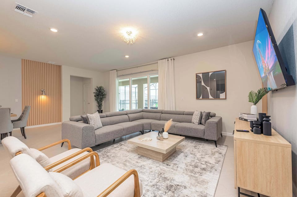 Gather in the sitting room for movie night on the Smart TV.