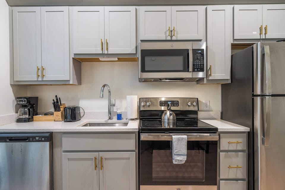 Kitchen: A cozy kitchen where simple meals feel right at home.