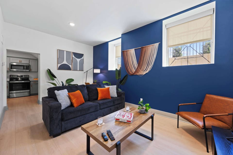 Living Room: An open-plan design with plenty of natural light and contemporary decor, making you feel right at home.
