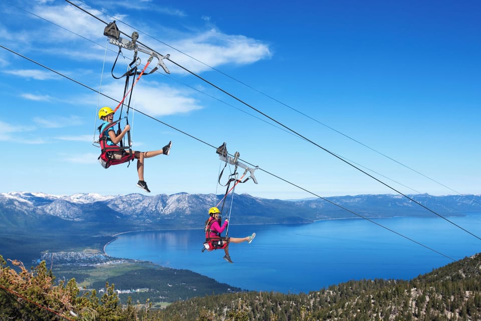 Area Photo - Soar down four parallel 1,000-foot zip lines in South Lake Tahoe, reaching speeds of 30-40 mph!