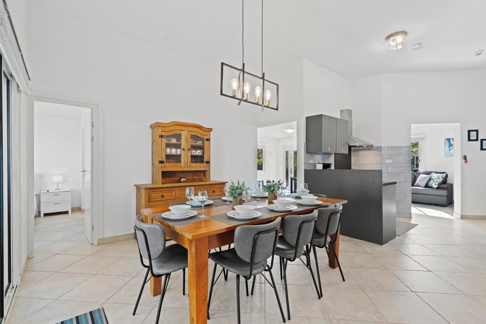 Open concept living and dining area