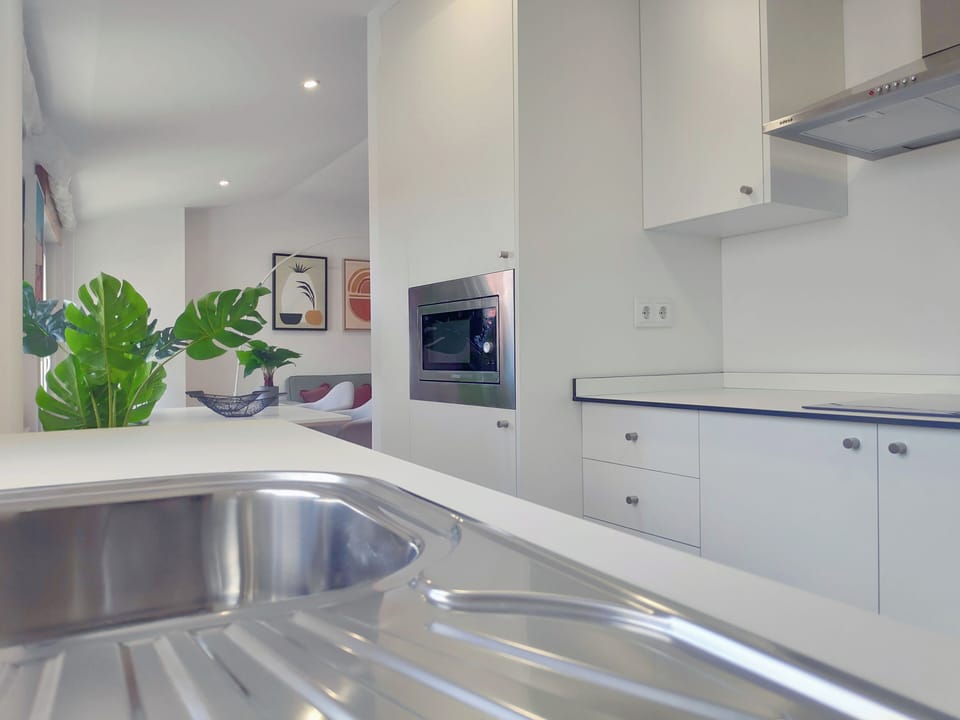 Family Apartment, 2 Bedrooms, Patio | Private kitchen | Mini-fridge, microwave, stovetop, dishwasher