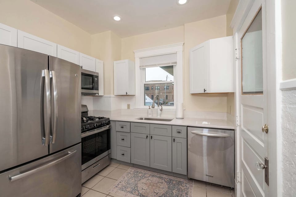 The updated kitchen offers ample storage space & fantastic amenities