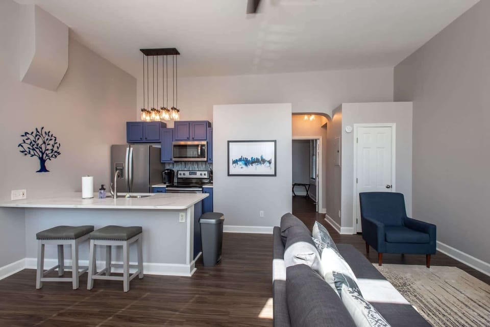 Apt 1 – Enjoy the open, breezy layout of the main living/dining/kitchen spaces