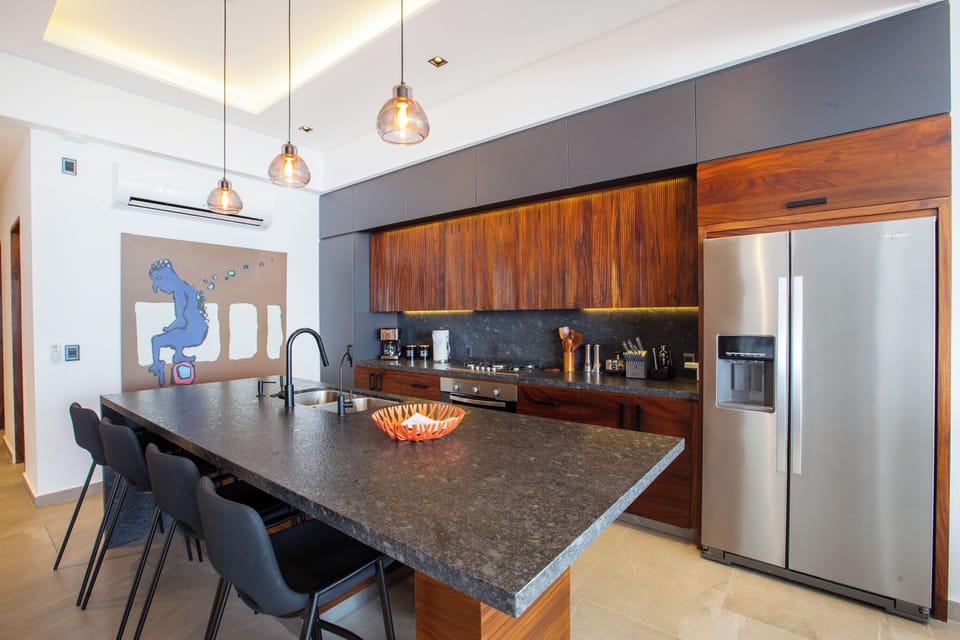 Sleek and fully-equipped kitchen