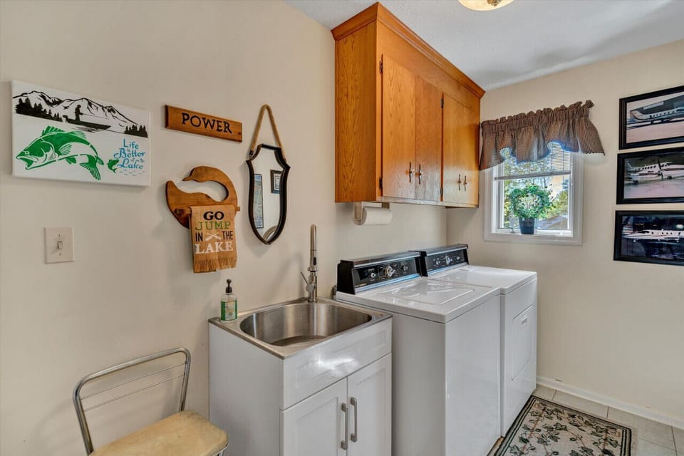 Keep your clothes fresh with our handy laundry room