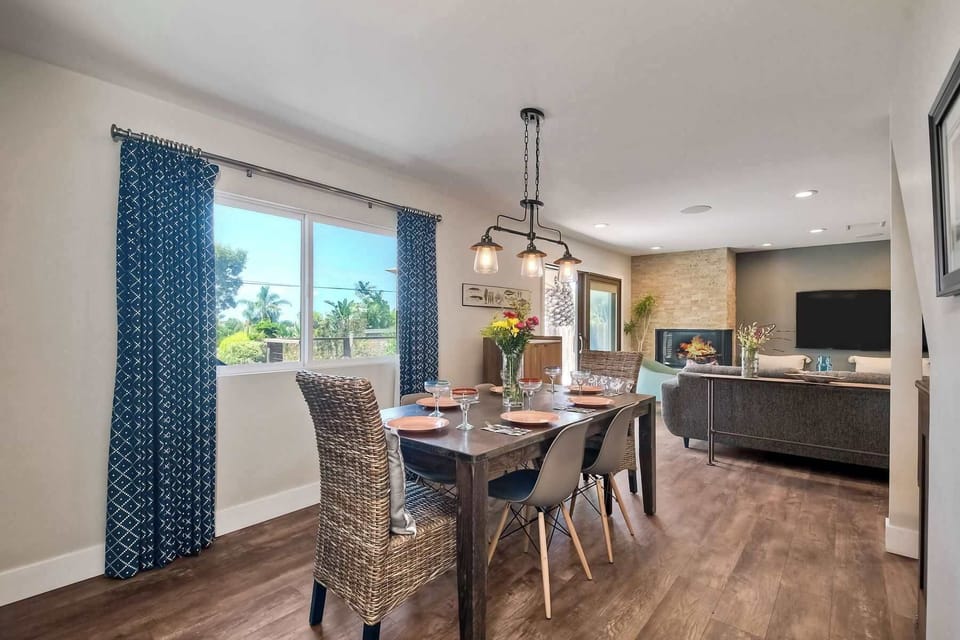 Gather for meals together at the dining table, with seating for 6