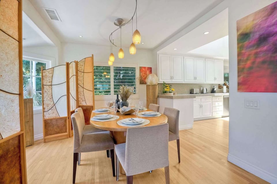 Dining table with seating for 6