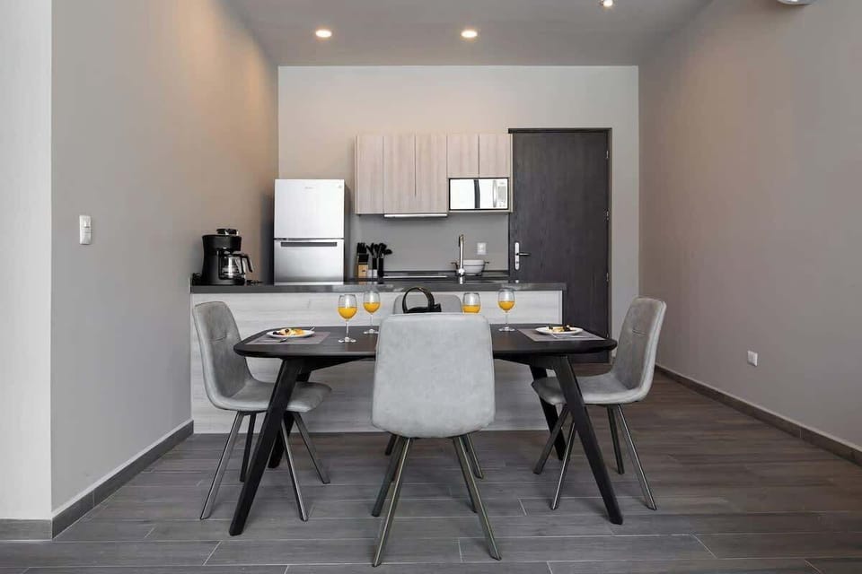 Perfect for dining or working, with seating for 4.