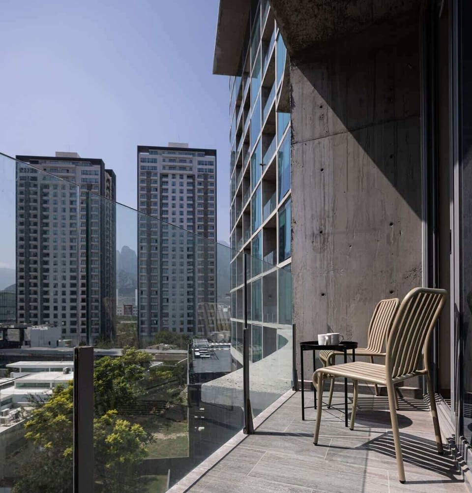 Enjoy the skyline with mountains beyond.
