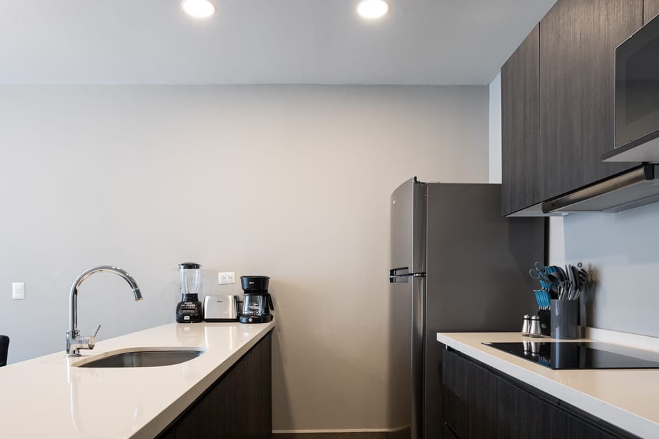 Fully equipped kitchen with plenty of counter space.