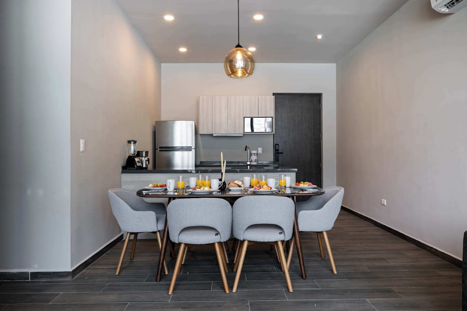 Elegant dining area perfect for meals, conversations, or working remotely