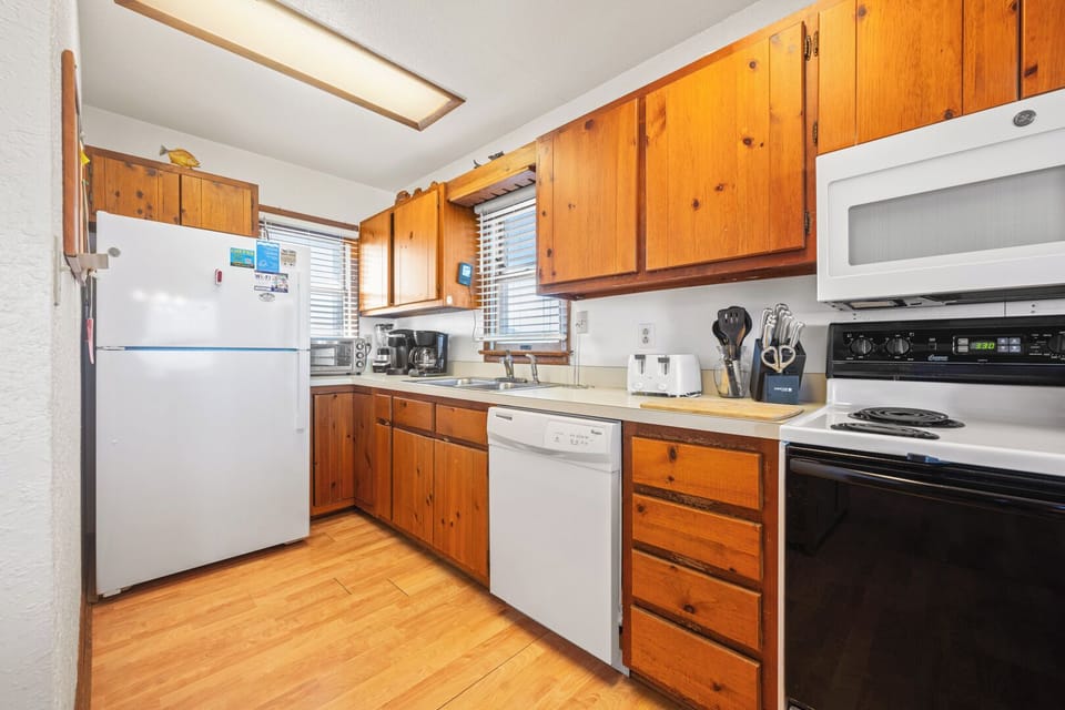 Kitchen with Bar Stool Seating on Second Level with Ocean Views