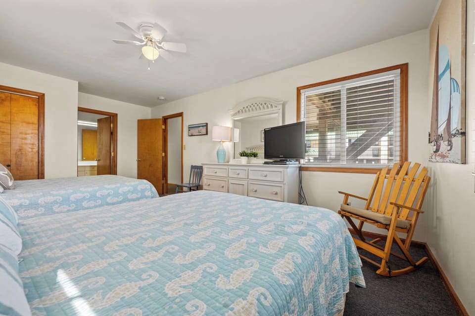 Two Queen Bedroom with Semi-Private Bathroom on Second Level