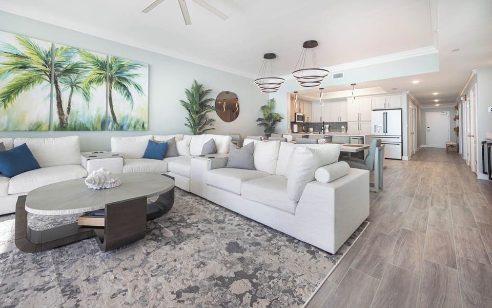 Stunning living space that sets a calm gulf coast mood, for the perfect beach retreat