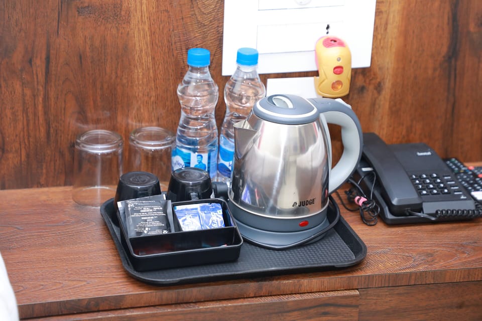 In-room safe, desk, laptop workspace, soundproofing