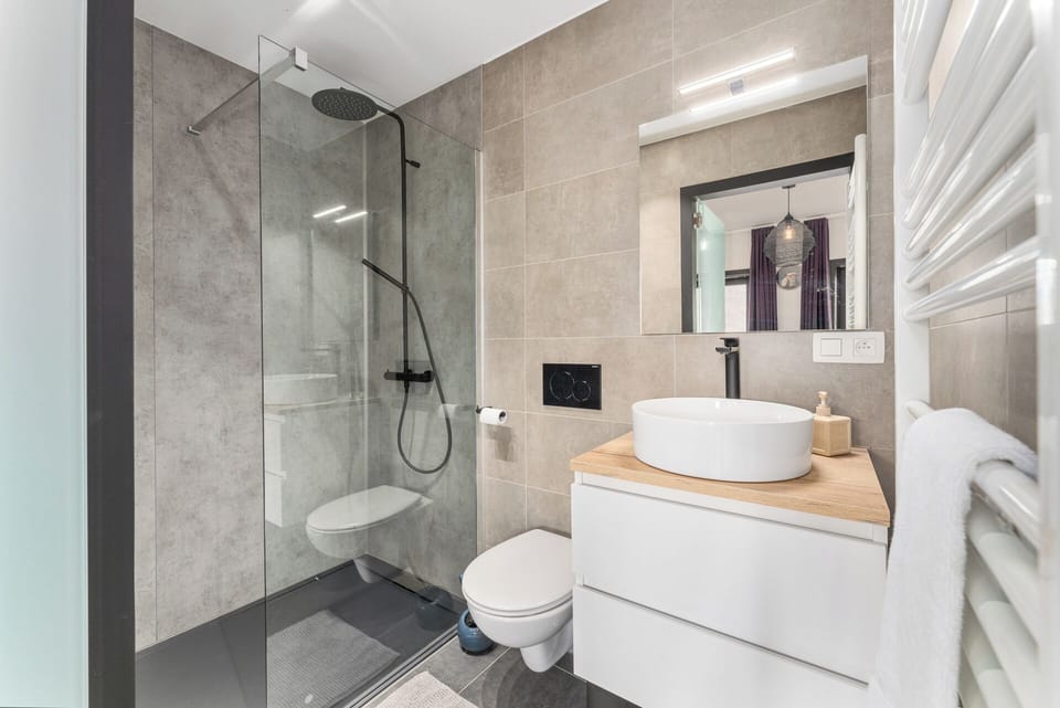 Classic Double Room | Bathroom | Shower, hair dryer, towels, soap