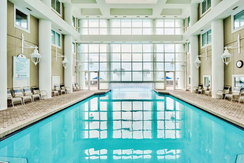 Indoor Pool - heated in the fall, winter, and spring. Also, Majestic Sun guests have access to the HEATED Boardwalk Pool, which is right behind the building.