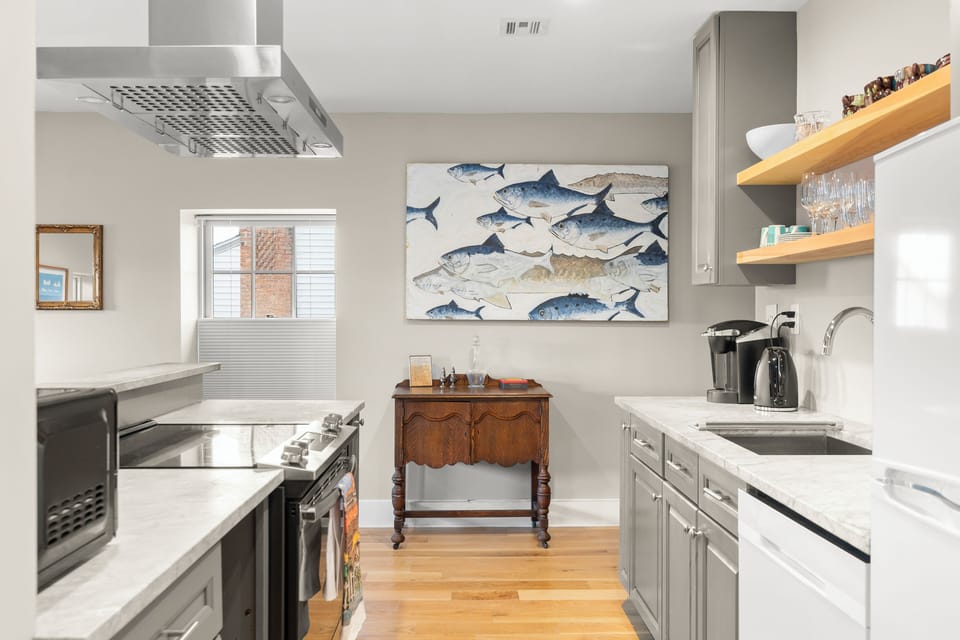 Signature Apartment | Private kitchen | Shared fridge, espresso maker, coffee/tea maker, electric kettle