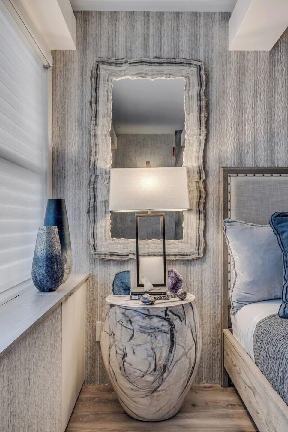 Cozy and luxurious studio with thoughtful built-ins that maximize space and functionality.