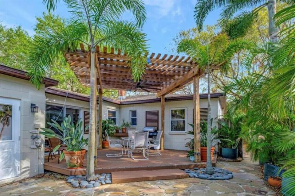 Patio area by pool