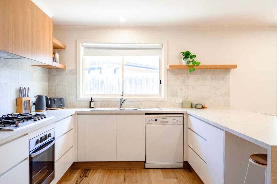 Bright kitchen with ample space and natural light