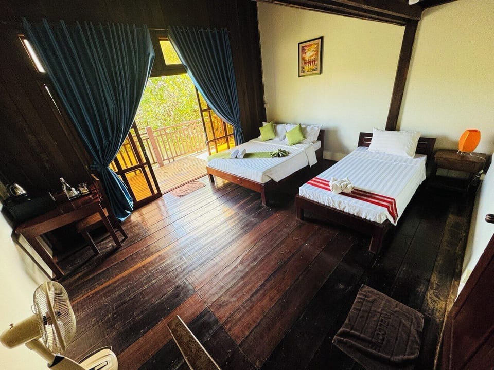 Family Bungalow, Balcony, Hill View | Desk, bed sheets