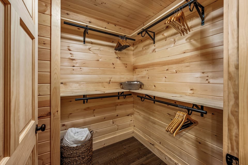 Stay organized and clutter-free in the King bedroom #1 huge walk-in closet.