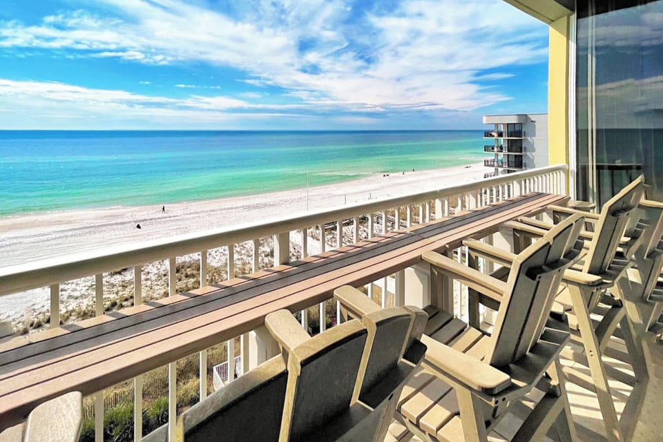 Beachfront Balcony - Waters Edge Resort Unit 604 Okaloosa Island Fort Walton Beach Vacation Rentals by Sunset Resort Rentals
