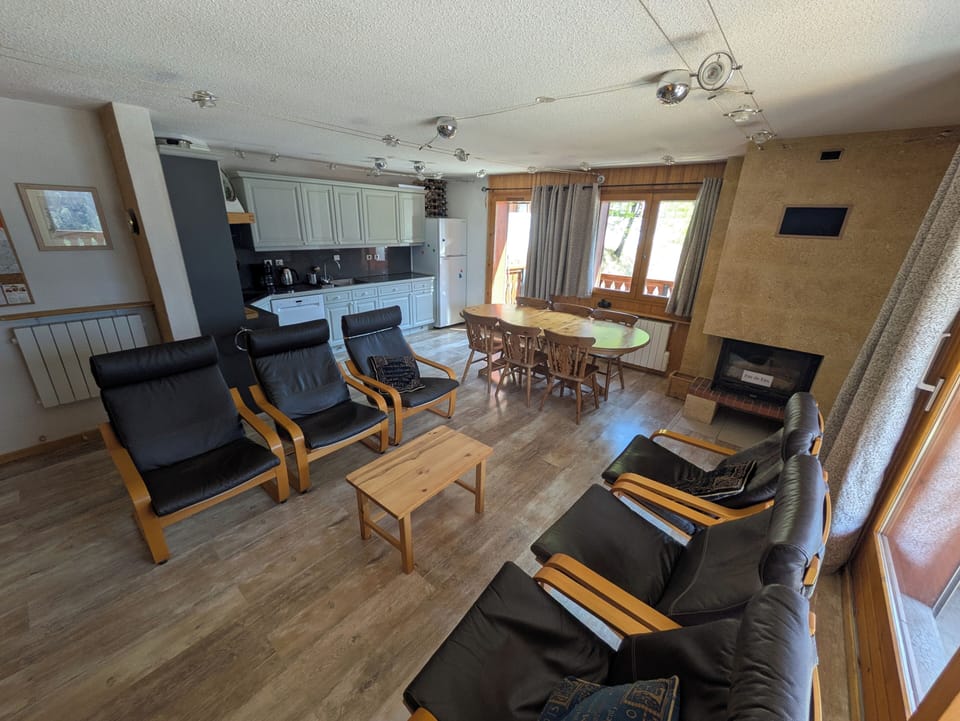 Living area and kitchen