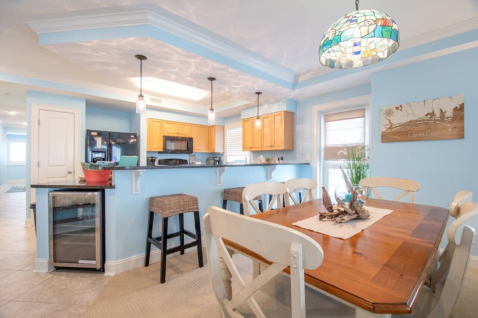 Dining space with seating for family meals and easy kitchen access