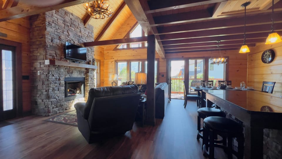 Open floor plan on main level.  