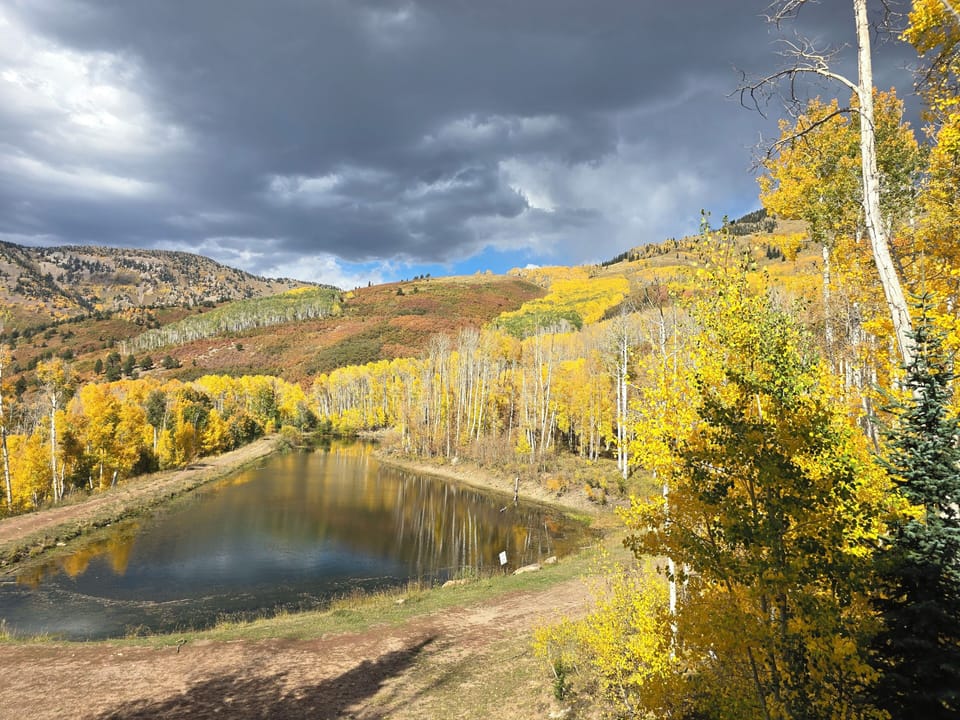 Fall view off lodge deck