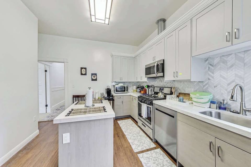 Kitchen, fully stocked.  If you are just renting individual rooms, please keep common areas clean. 
