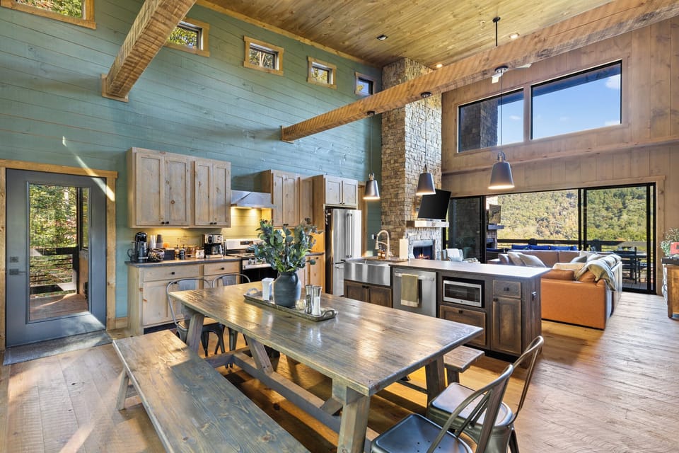 Get creative in our open concept kitchen stocked with all the essentials plus all the spices, and everything you'll need to make a family feast!