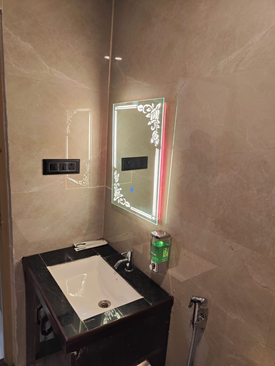 Shower, towels, soap, shampoo