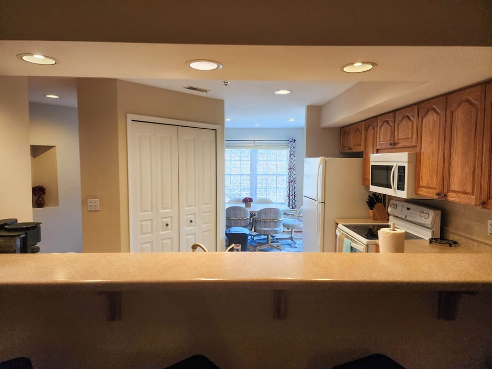 View of Kitchen and Dining Are from Breakfast Bar