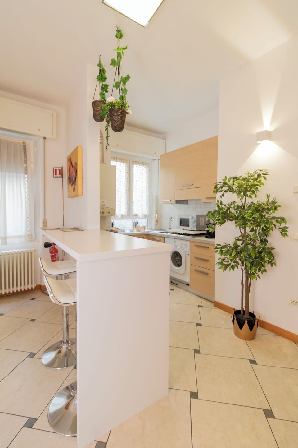 45-inch flat-screen TV with cable channels