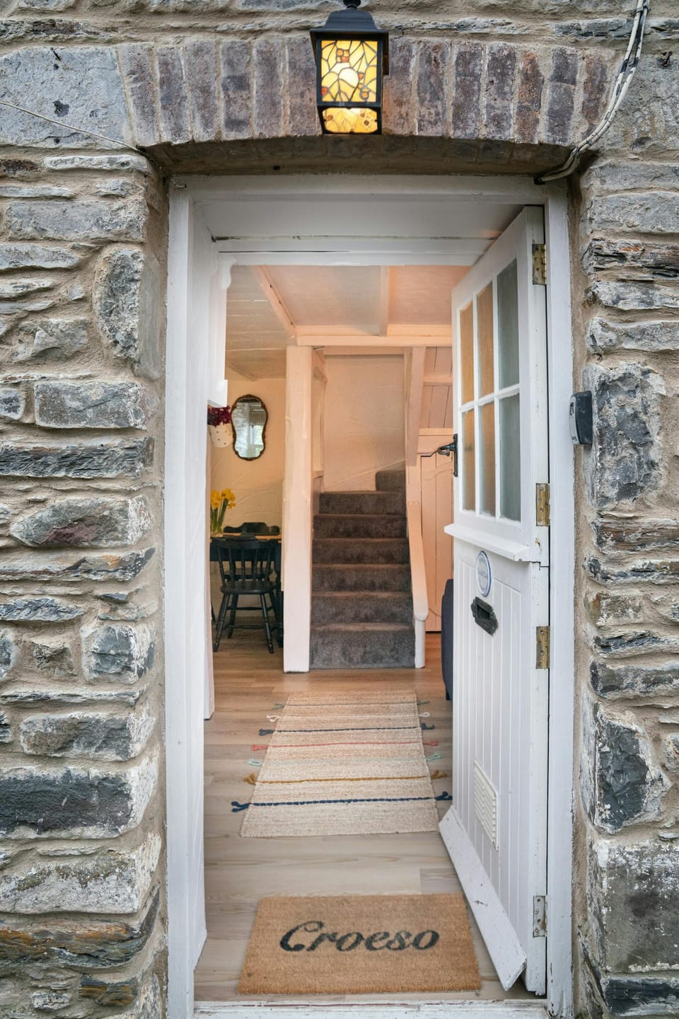 Front door and entrance to Castell Cwtch