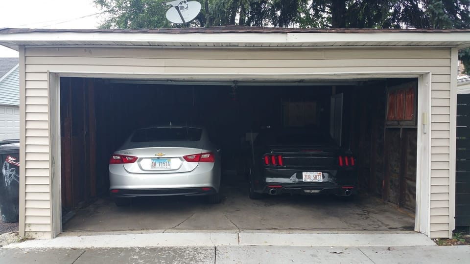 We have two possible off-street parking options seen in this photo gallery.
