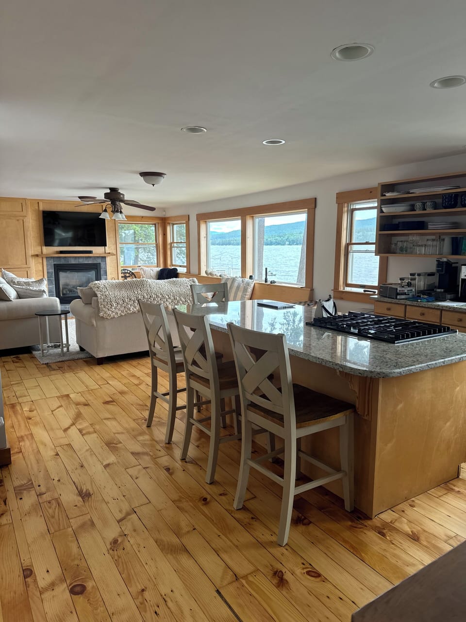 Open concept first floor, kitchen and living room