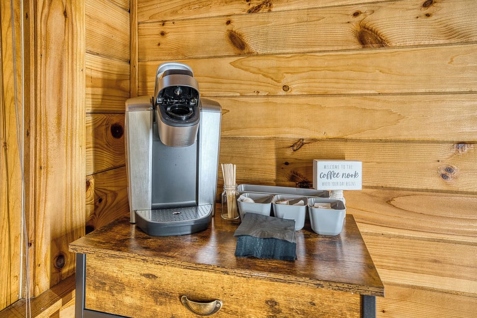 Keurig coffee station in upstairs master bedroom