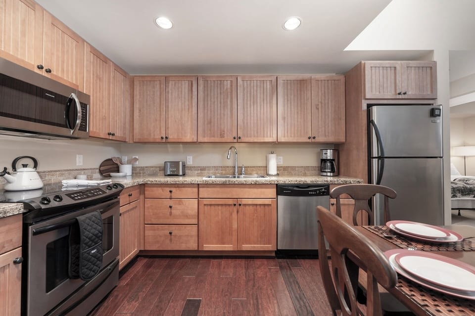 Fully stocked kitchen is ready for you to use