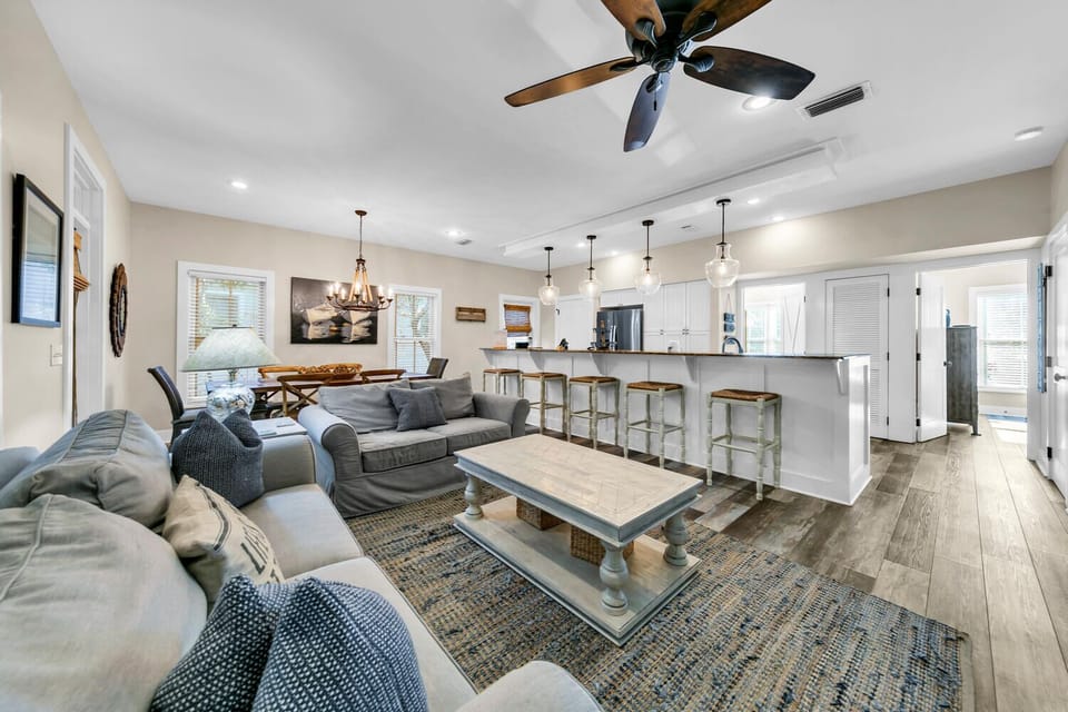 Living room to kitchen view