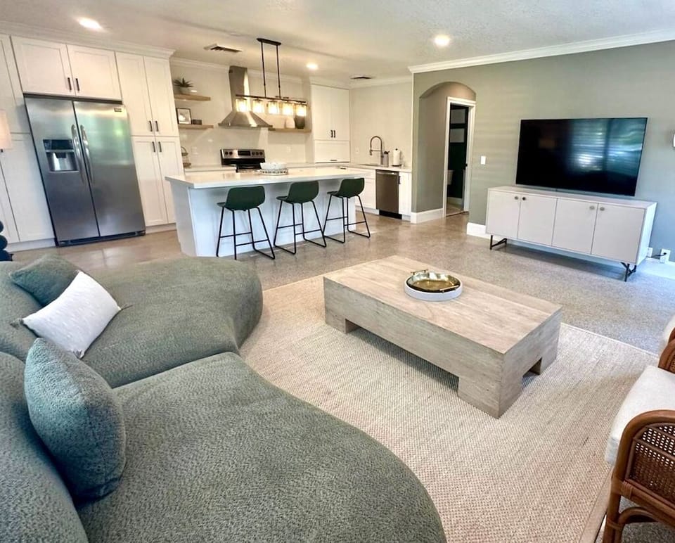 Spacious open-concept kitchen and family room