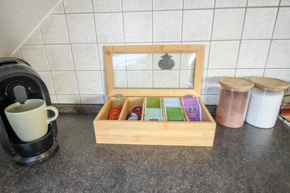 A selection of tea and coffee, as well as cocoa for your stay