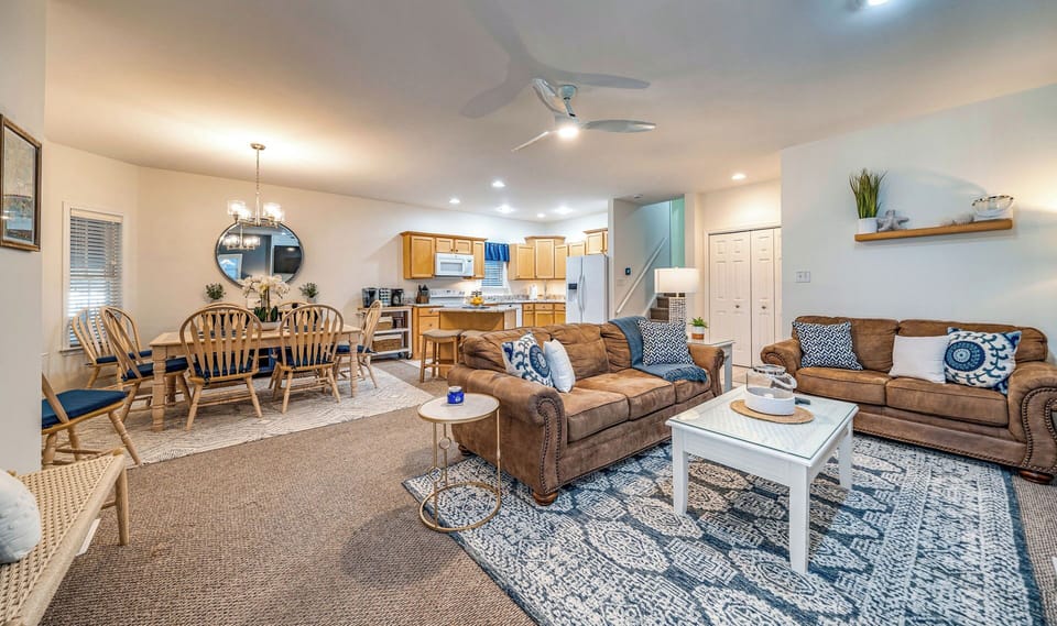 View of living room and dining area
